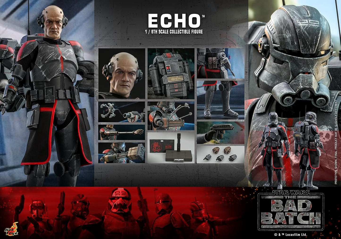Echo 1/6 The Bad Batch Hot Toys TMS042 Star Wars