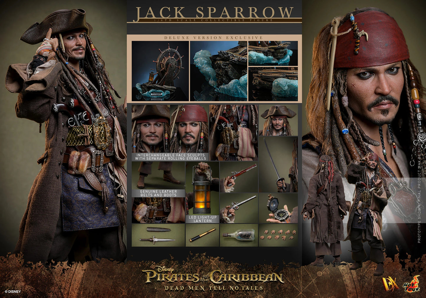 Jack Sparrow 1/6 Versión DELUXE Piratas del caribe La venganza de Salazar