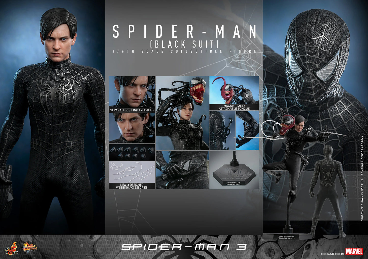 Spider-Man (Black Suit) 1/6 Movie Masterpiece Series - Spider-Man 3