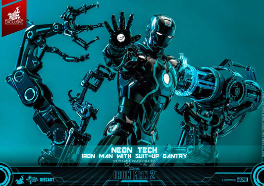 Neon Tech Iron Man with Suit-Up Gantry 1/6 Iron Man 2 Figura