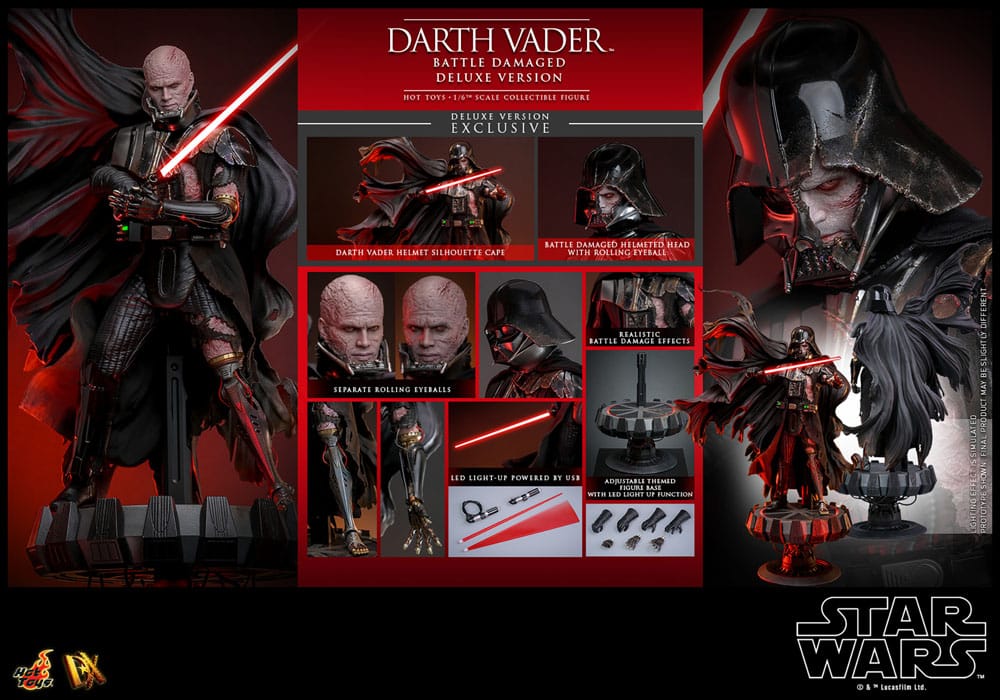 🔴PRE-ORDER Darth Vader (Battle Damaged) Deluxe Version 1/6 Star Wars Figura