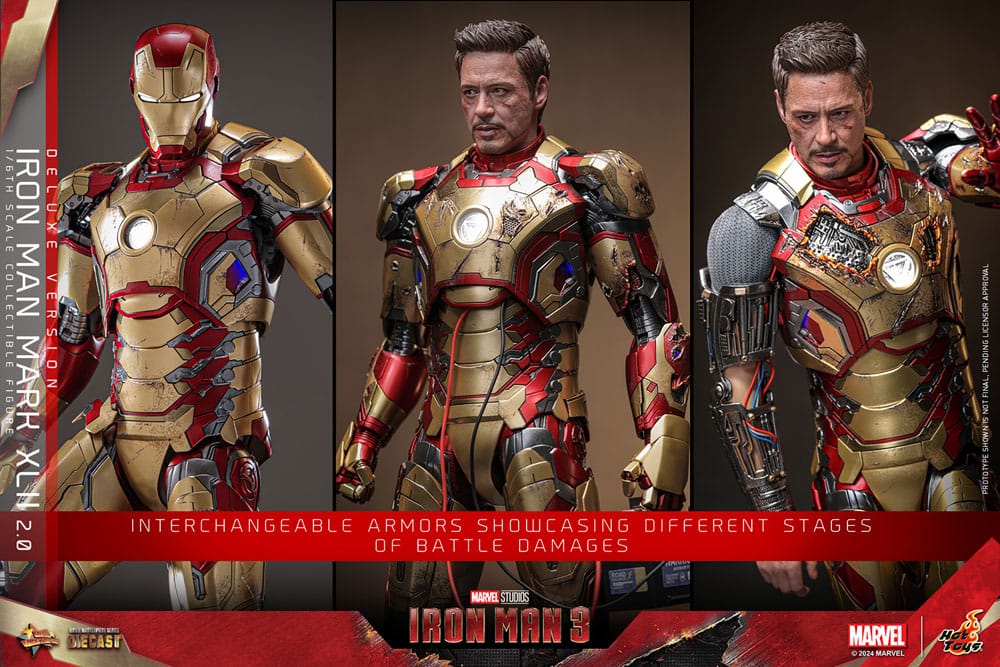 🔴PRE-ORDER Iron Man Mark XLII (2.0) Deluxe 1/6 Iron Man 3 Figura Movie Masterpiece Diecast