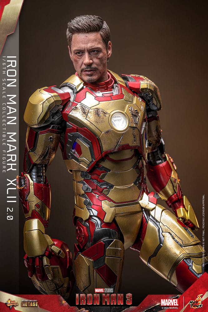 🔴PRE-ORDER Iron Man Mark XLII (2.0) 1/6 Iron Man 3 Figura Movie Masterpiece Diecast