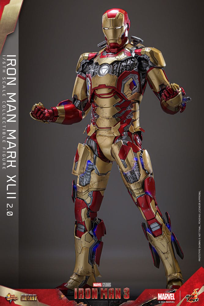 🔴PRE-ORDER Iron Man Mark XLII (2.0) 1/6 Iron Man 3 Figura Movie Masterpiece Diecast