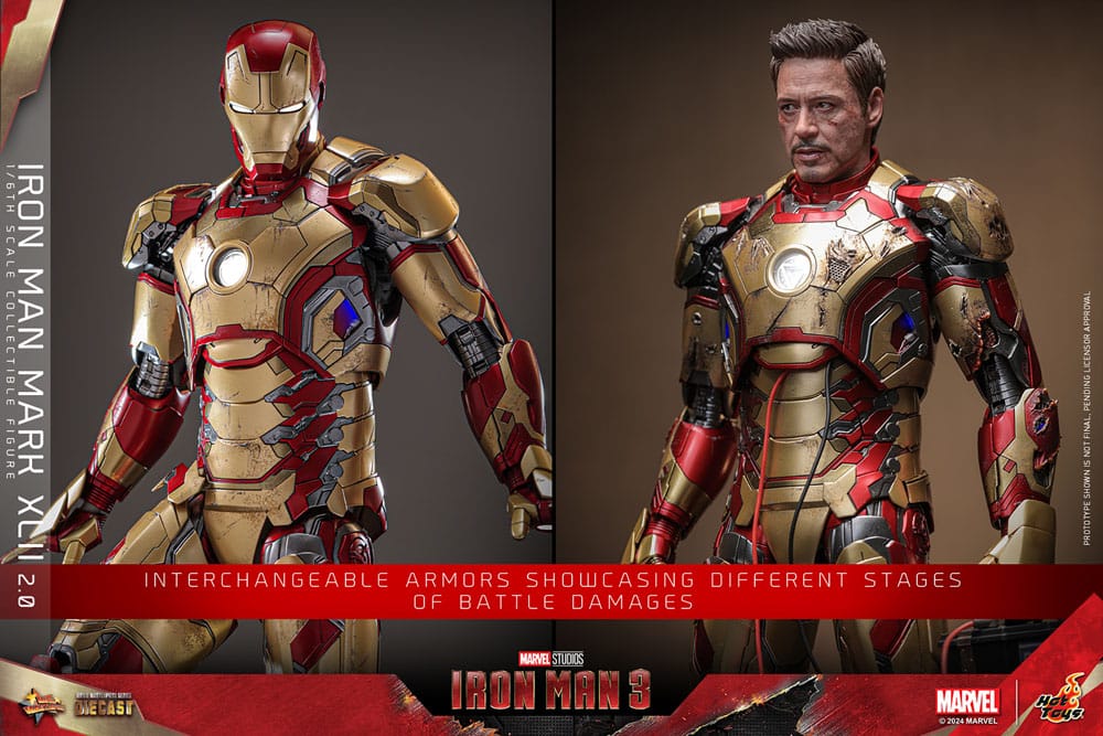 🔴PRE-ORDER Iron Man Mark XLII (2.0) 1/6 Iron Man 3 Figura Movie Masterpiece Diecast
