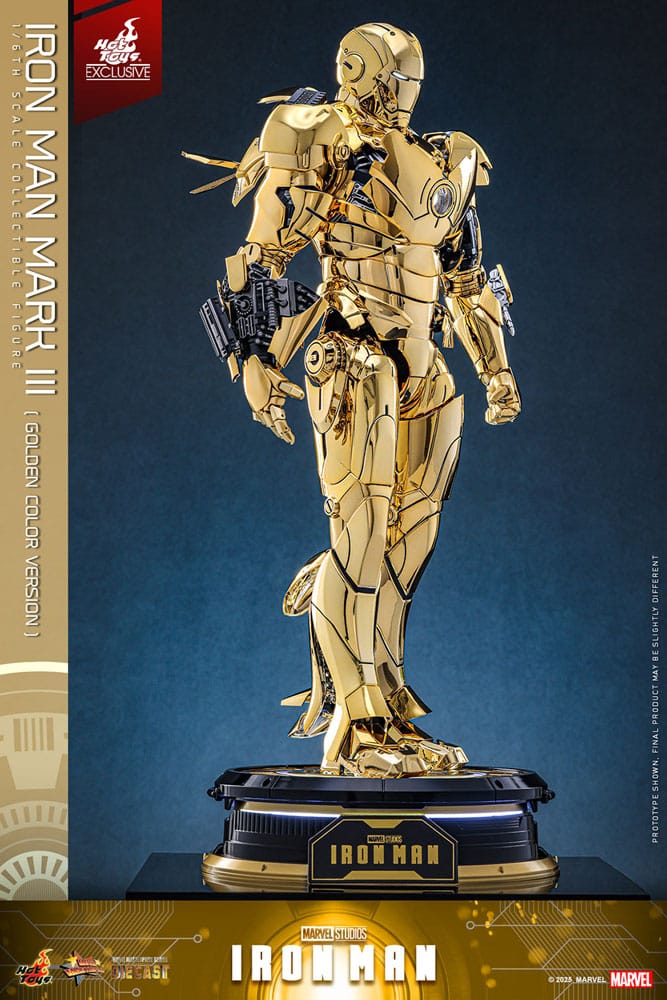 Iron Man Mark III (Gold Color Version) Hot Toys Exclusive 1/6 Iron Man Figura Movie Masterpiece Diecast