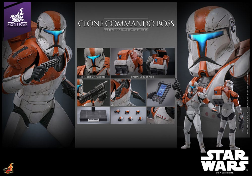 🔴PRE-ORDER Clone Commando Boss Hot Toys Exclusive 1/6 Star Wars: The Clone Wars Figura