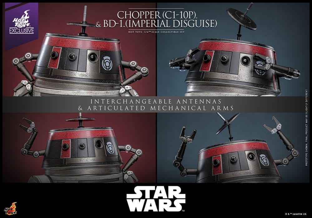 🔴PRE-ORDER Chopper (C1-10P™) & BD-1™ (Imperial Disguise) 1/6 Star Wars Figura Set