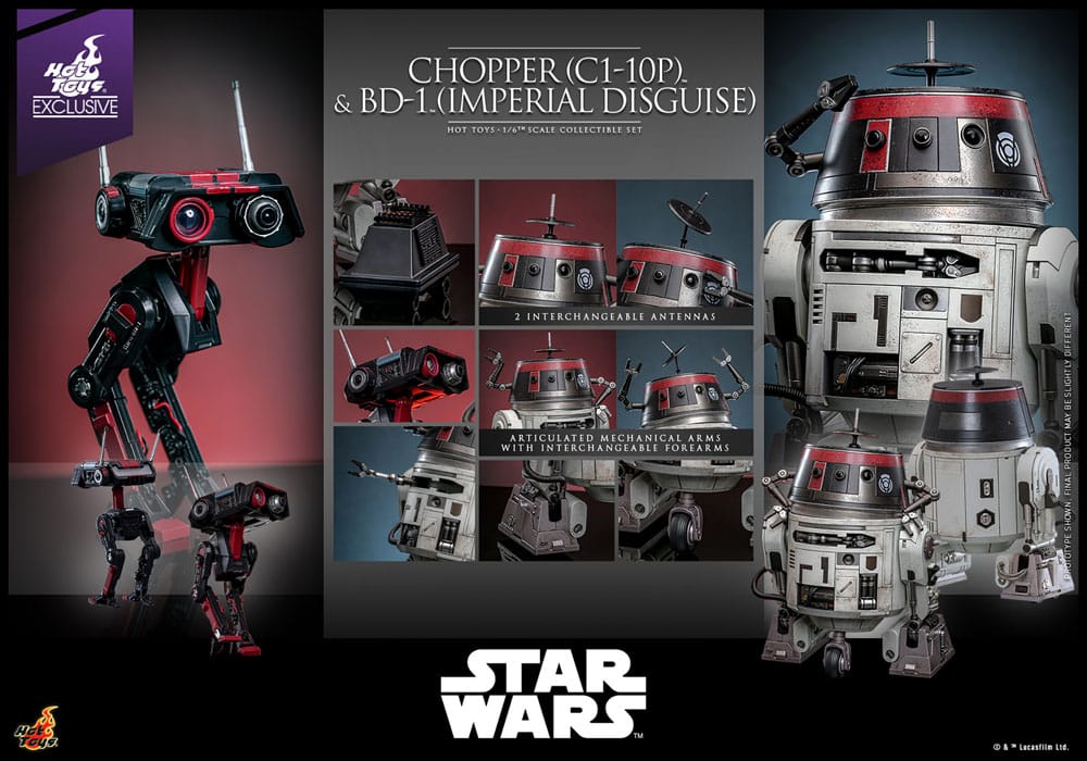 🔴PRE-ORDER Chopper (C1-10P™) & BD-1™ (Imperial Disguise) 1/6 Star Wars Figura Set