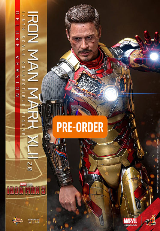 🔴PRE-ORDER Iron Man Mark XLII (2.0) Deluxe 1/6 Iron Man 3 Figura Movie Masterpiece Diecast