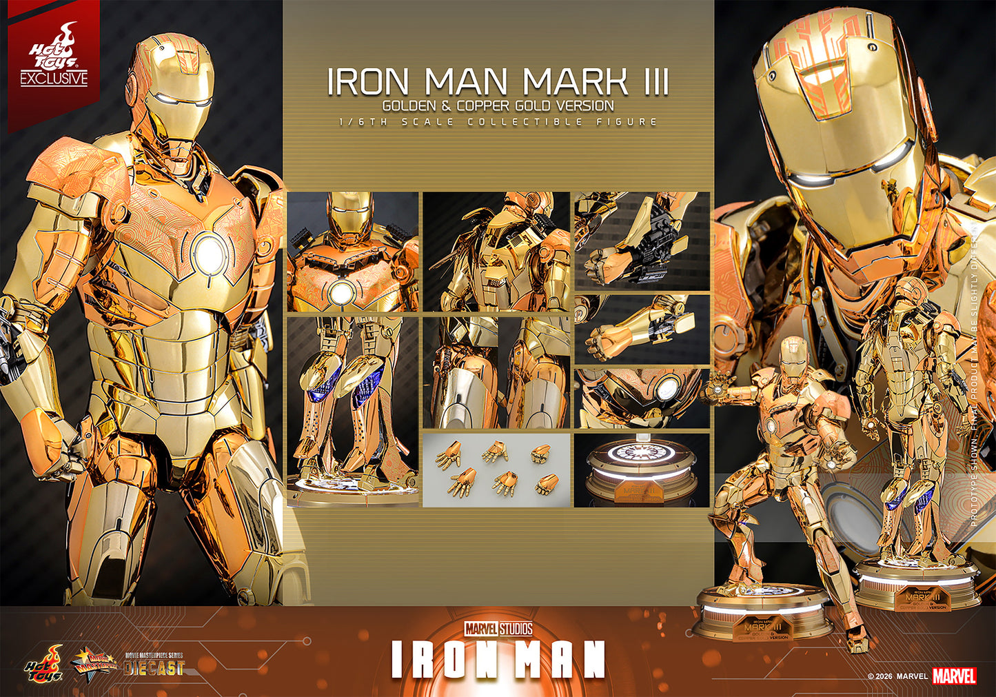 Iron Man Mark III 1/6 Golden & Copper Gold Version