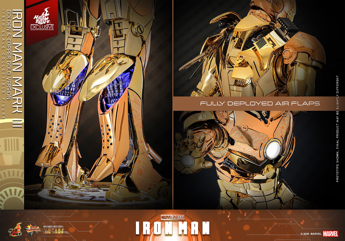 Iron Man Mark III 1/6 Golden & Copper Gold Version
