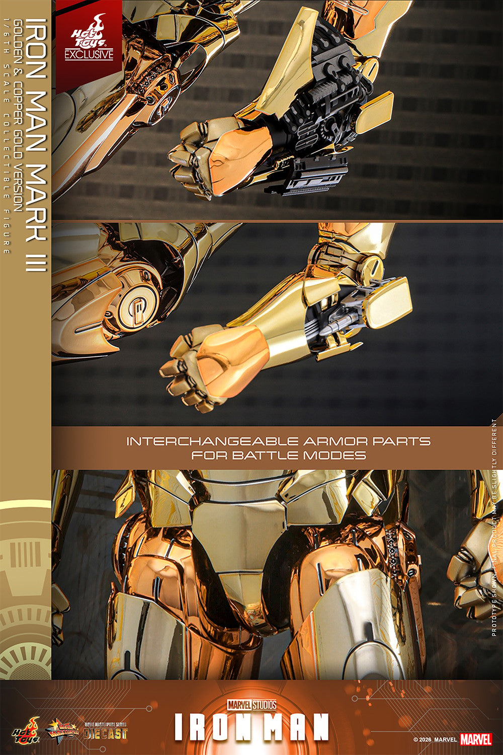 Iron Man Mark III 1/6 Golden & Copper Gold Version