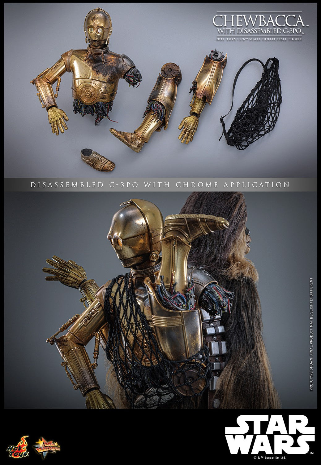 Chewbacca con C-3PO desmontado 1/6 Hot Toys