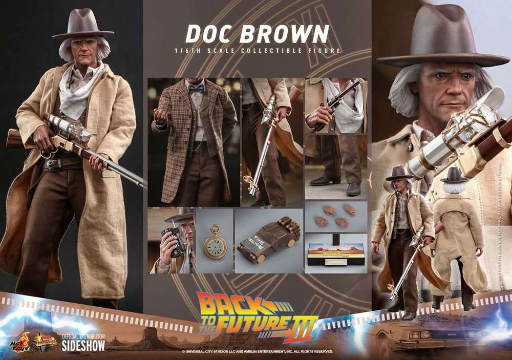 Doc Brown 1/6 Regreso al futuro III Figura Movie Masterpiece