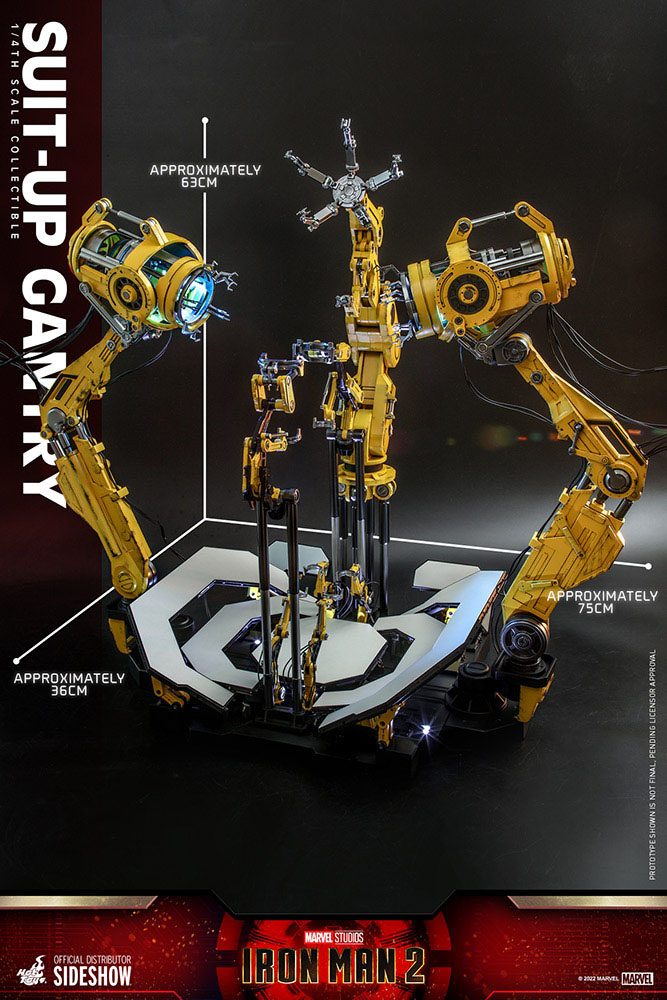 Iron Man 2 Set Accesorios Accessories Collection Series Iron Man Suit-Up Gantry 1/4