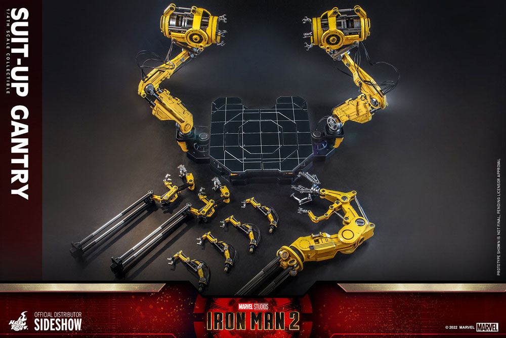 Iron Man 2 Set Accesorios Accessories Collection Series Iron Man Suit-Up Gantry 1/4
