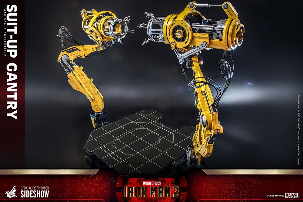 Iron Man 2 Set Accesorios Accessories Collection Series Iron Man Suit-Up Gantry 1/4