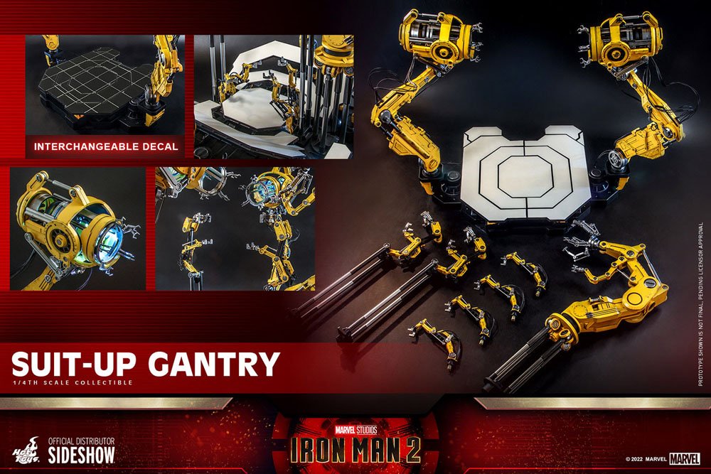 Iron Man 2 Set Accesorios Accessories Collection Series Iron Man Suit-Up Gantry 1/4