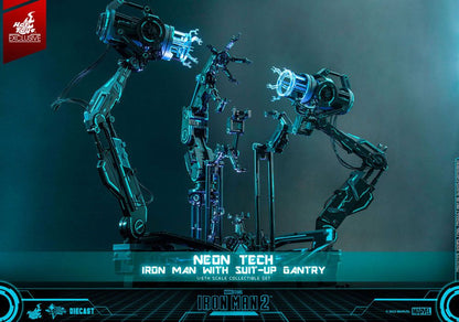 🔴PRE-ORDER Neon Tech Iron Man with Suit-Up Gantry 1/6 Iron Man 2 Figura