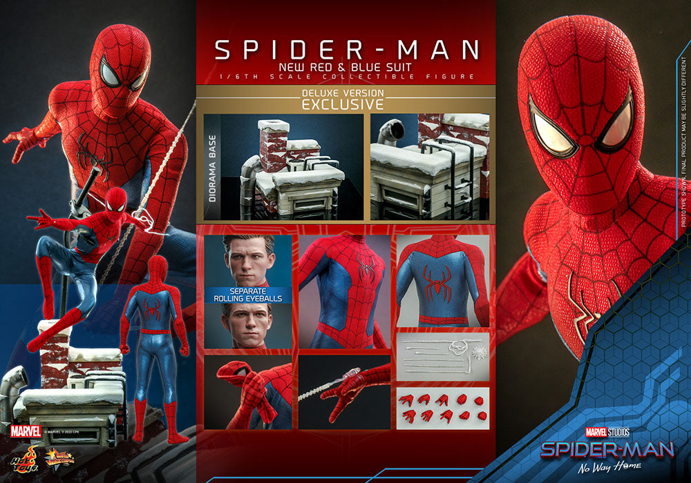 Spider-Man (New Red and Blue Suit) (Deluxe Version) 1/6 Spider-Man: No Way Home Figura Movie Masterpiece