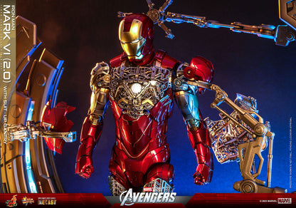 Iron Man Mark VI (2.0) with Suit-Up Gantry 1/6 Marvel Los Vengadores Figura Movie Masterpiece Diecast