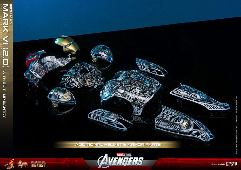 Iron Man Mark VI (2.0) with Suit-Up Gantry 1/6 Marvel Los Vengadores Figura Movie Masterpiece Diecast