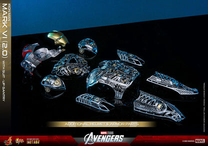 Iron Man Mark VI (2.0) with Suit-Up Gantry 1/6 Marvel Los Vengadores Figura Movie Masterpiece Diecast