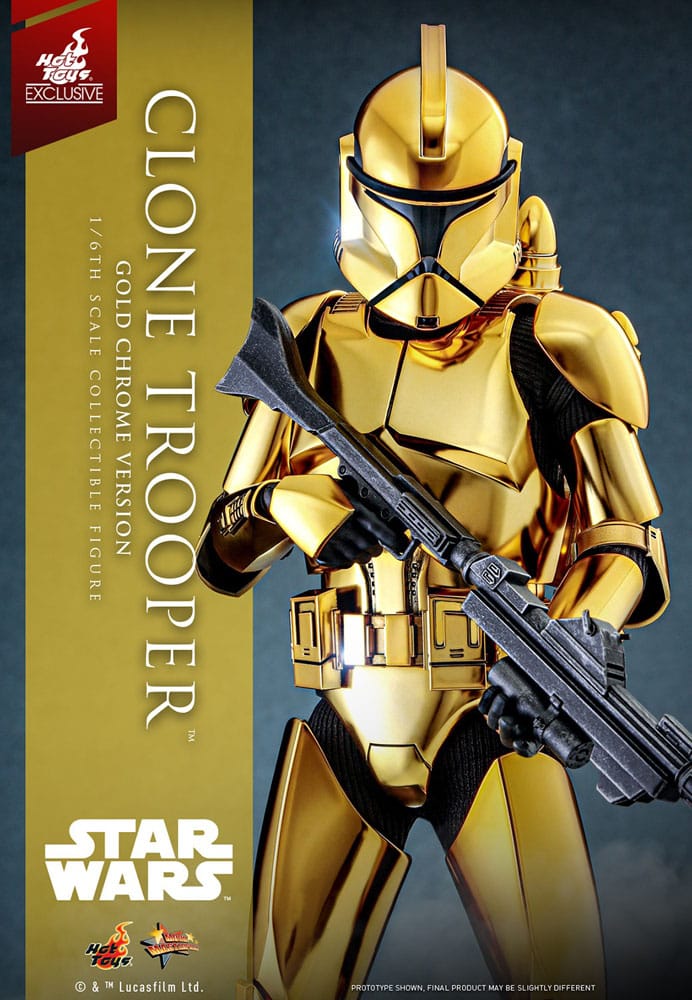 Clone Trooper (Gold Chrome Version) Exclusive 1/6 Star Wars Figura