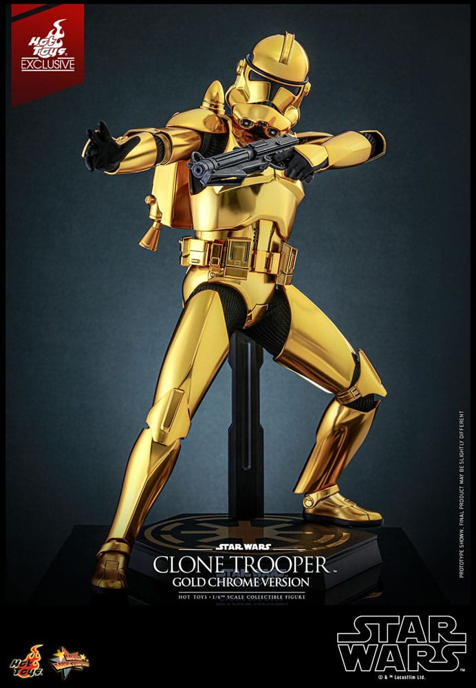Clone Trooper (Gold Chrome Version) Exclusive 1/6 Star Wars Figura