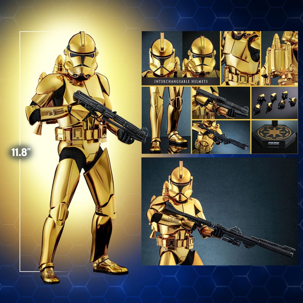 Clone Trooper (Gold Chrome Version) Exclusive 1/6 Star Wars Figura