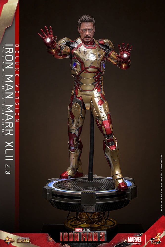 🔴PRE-ORDER Iron Man Mark XLII (2.0) Deluxe 1/6 Iron Man 3 Figura Movie Masterpiece Diecast