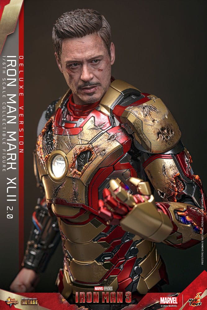 🔴PRE-ORDER Iron Man Mark XLII (2.0) Deluxe 1/6 Iron Man 3 Figura Movie Masterpiece Diecast