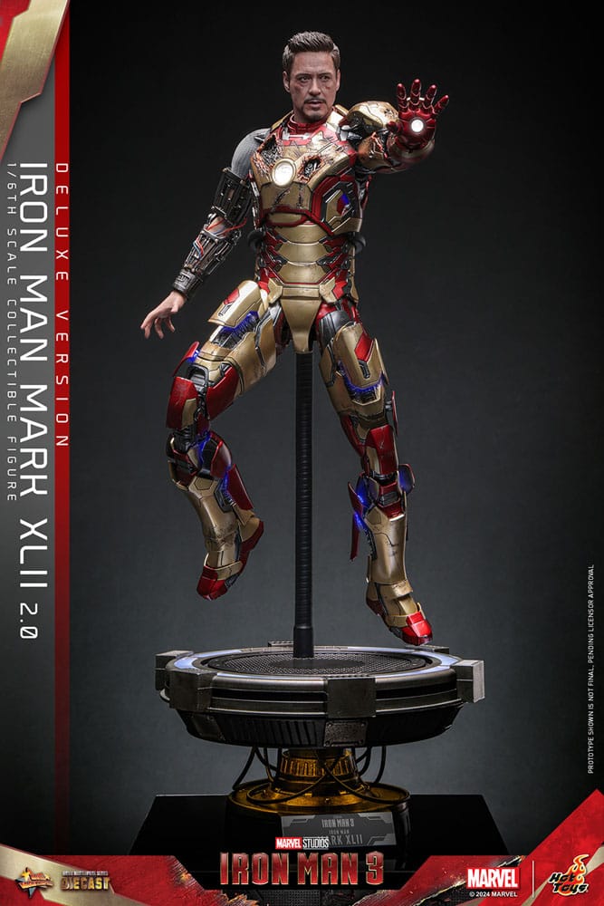 🔴PRE-ORDER Iron Man Mark XLII (2.0) Deluxe 1/6 Iron Man 3 Figura Movie Masterpiece Diecast