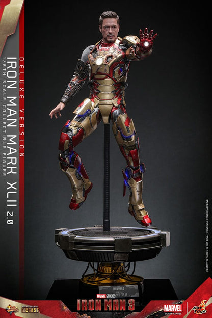 🔴PRE-ORDER Iron Man Mark XLII (2.0) Deluxe 1/6 Iron Man 3 Figura Movie Masterpiece Diecast