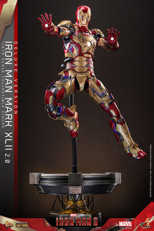 🔴PRE-ORDER Iron Man Mark XLII (2.0) Deluxe 1/6 Iron Man 3 Figura Movie Masterpiece Diecast