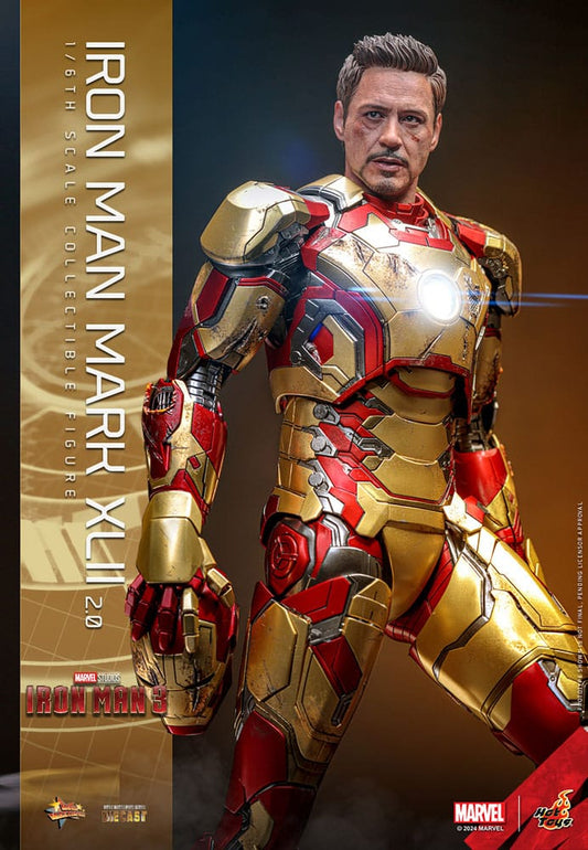 🔴PRE-ORDER Iron Man Mark XLII (2.0) 1/6 Iron Man 3 Figura Movie Masterpiece Diecast