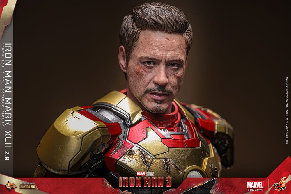 🔴PRE-ORDER Iron Man Mark XLII (2.0) 1/6 Iron Man 3 Figura Movie Masterpiece Diecast