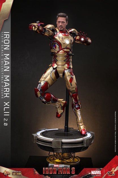 🔴PRE-ORDER Iron Man Mark XLII (2.0) 1/6 Iron Man 3 Figura Movie Masterpiece Diecast