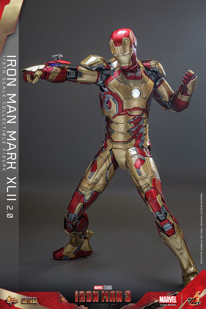 🔴PRE-ORDER Iron Man Mark XLII (2.0) 1/6 Iron Man 3 Figura Movie Masterpiece Diecast
