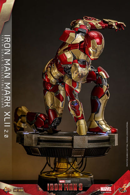 🔴PRE-ORDER Iron Man Mark XLII (2.0) 1/6 Iron Man 3 Figura Movie Masterpiece Diecast