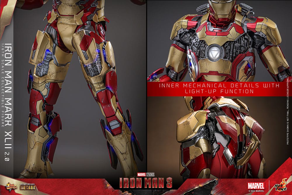 🔴PRE-ORDER Iron Man Mark XLII (2.0) 1/6 Iron Man 3 Figura Movie Masterpiece Diecast
