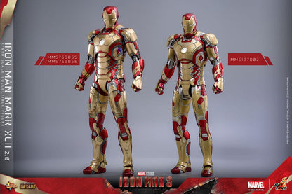 🔴PRE-ORDER Iron Man Mark XLII (2.0) 1/6 Iron Man 3 Figura Movie Masterpiece Diecast