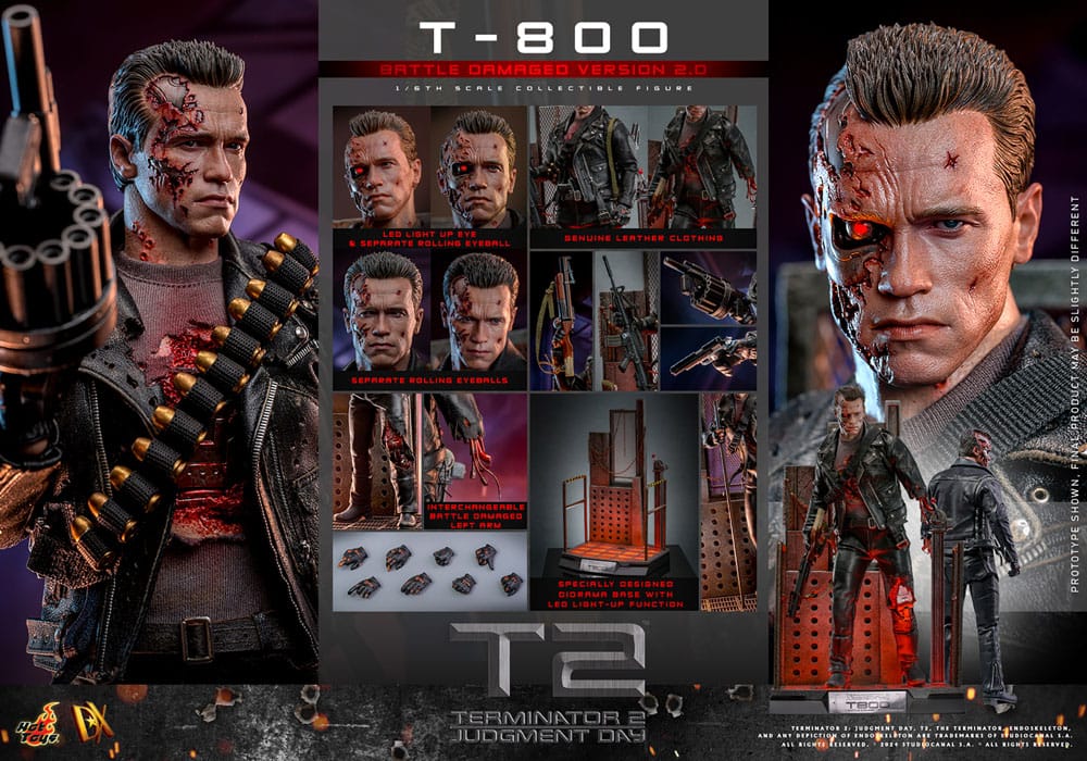 🔴PRE-ORDER T-800 Battle Damaged Version 2.0 1/6 Terminator 2 Figura Movie Masterpiece