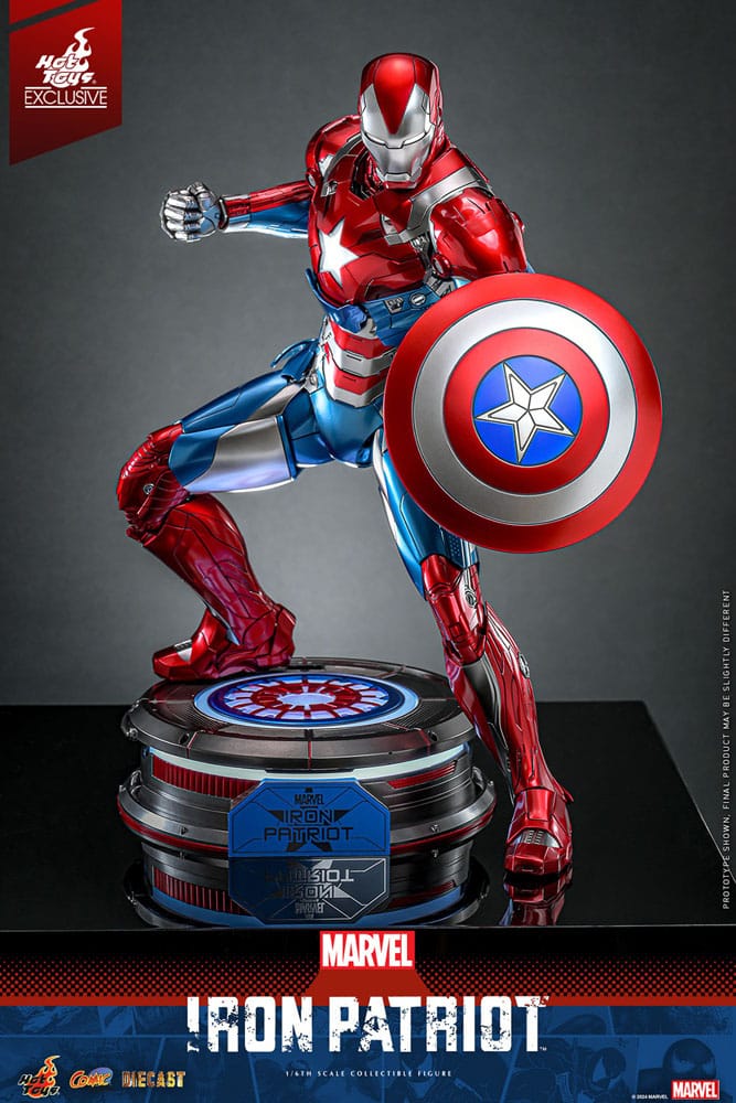 Iron Patriot Hot Toys Exclusive 1/6 Marvel Figura Diecast Comic Masterpiece