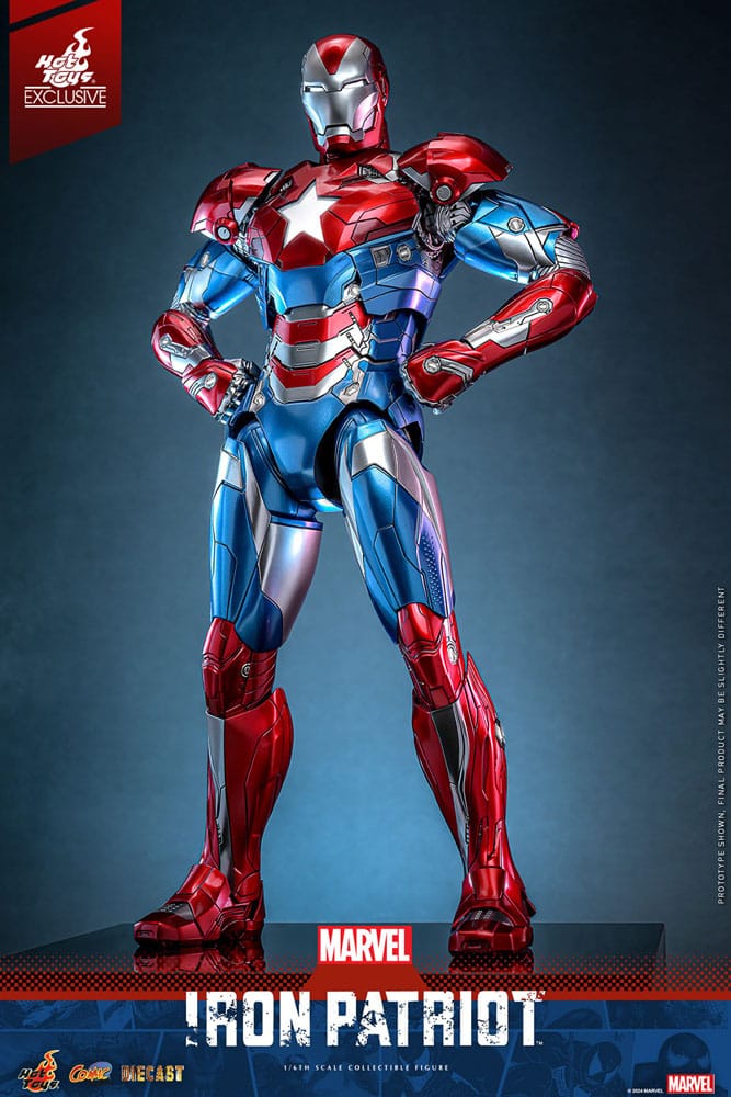 Iron Patriot Hot Toys Exclusive 1/6 Marvel Figura Diecast Comic Masterpiece