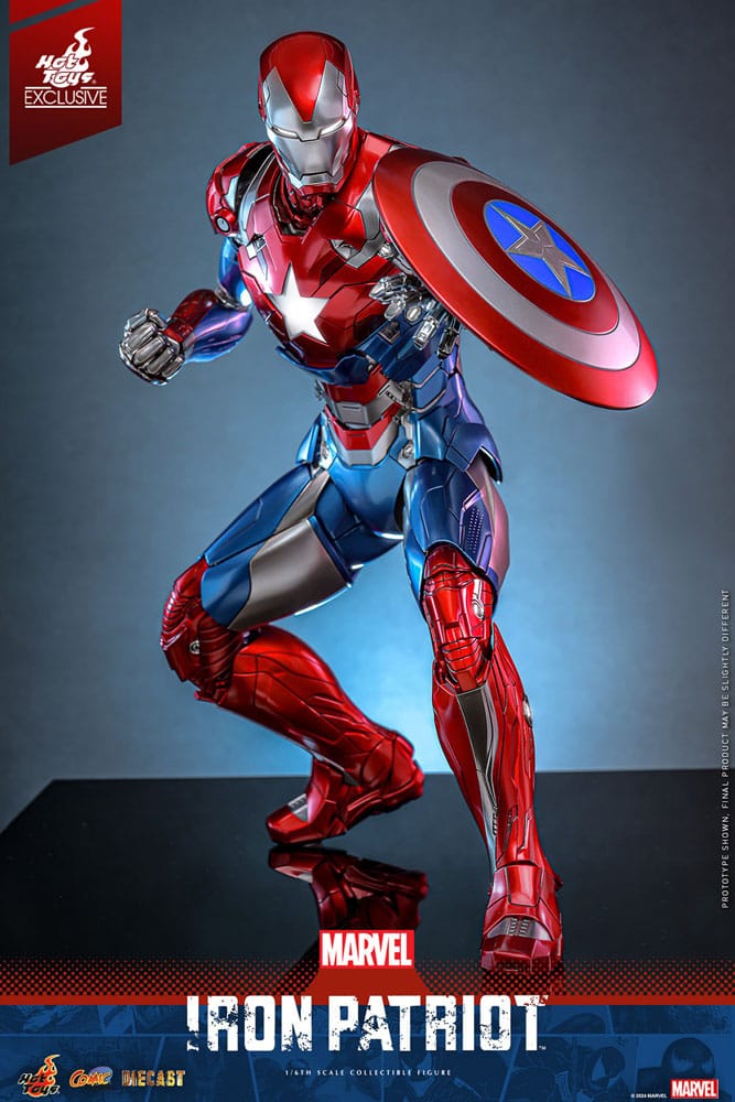 Iron Patriot Hot Toys Exclusive 1/6 Marvel Figura Diecast Comic Masterpiece