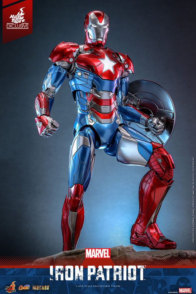 Iron Patriot Hot Toys Exclusive 1/6 Marvel Figura Diecast Comic Masterpiece