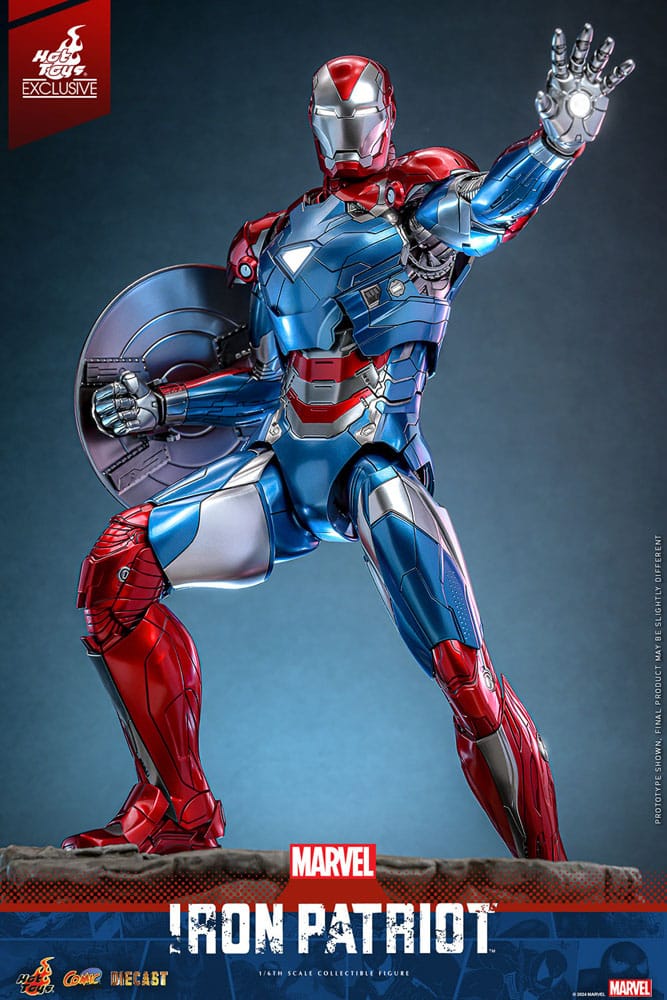 Iron Patriot Hot Toys Exclusive 1/6 Marvel Figura Diecast Comic Masterpiece
