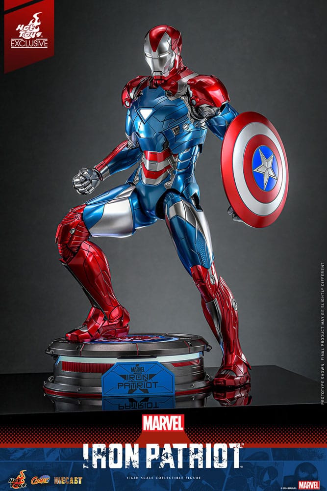 Iron Patriot Hot Toys Exclusive 1/6 Marvel Figura Diecast Comic Masterpiece